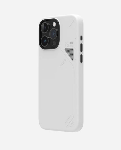 AULUMU A15 Vegane Lederhülle für iPhone 15 Serie | Kühlfenster | Weiß | MagSafe