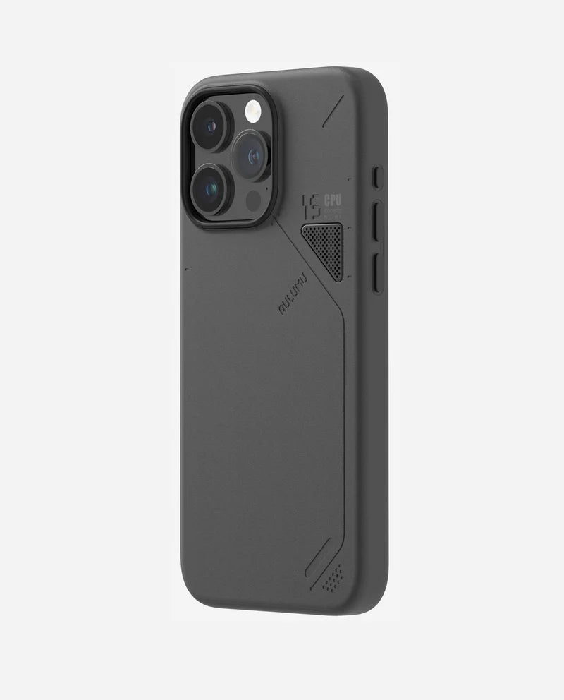 AULUMU A15 Vegane Lederhülle für iPhone 15 Serie | Kühlfenster | Weiß | MagSafe