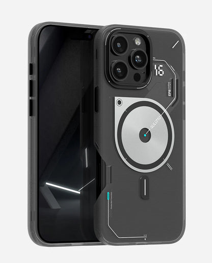 AULUMU A16 Frosted Case für iPhone 16 Pro Series | Dezentes Leuchten im Dunkeln | Durchscheinendes Grau und Weiß | MagSafe